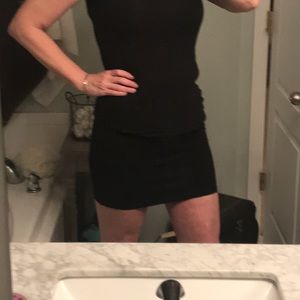 Black Divided Mini skirt